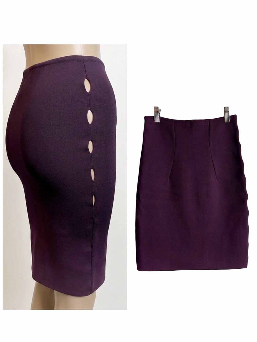Alexander Wang Plum Burgundy Open Side Stretch Skirt